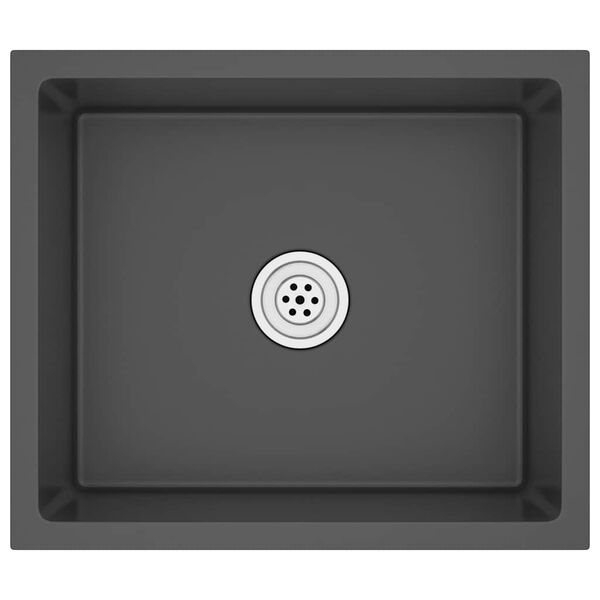 vidaXL 手作り キッチンシンク ステンレススチール製 ブラック