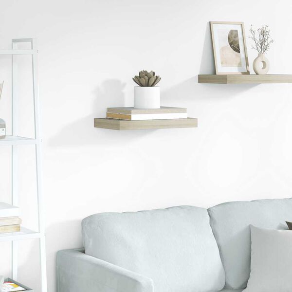 vidaXL フローティングウォールシェルフ オーク 40x23.5x3.8cm MDF