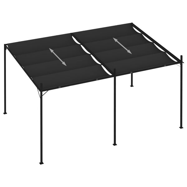 vidaXL ガゼボ 引き込み式ルーフ付き アントラシート 400x300x233cm