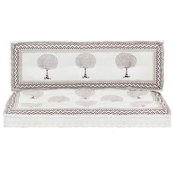 vidaXL ガーデンパレットクッション 2点セット プリント柄