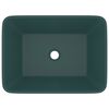 vidaXL 洗面器 マットダークグリーン 41x30x12cm セラミック