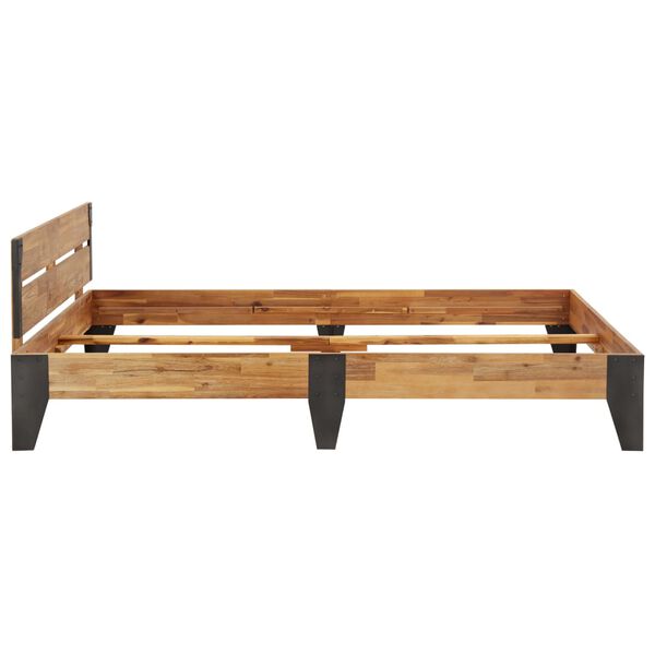 vidaXL ベッドフレーム アカシア無垢材 つや消し仕上げ 120x200cm