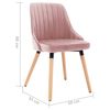 vidaXL ダイニングチェア 2点セット ピンク ベルベット製