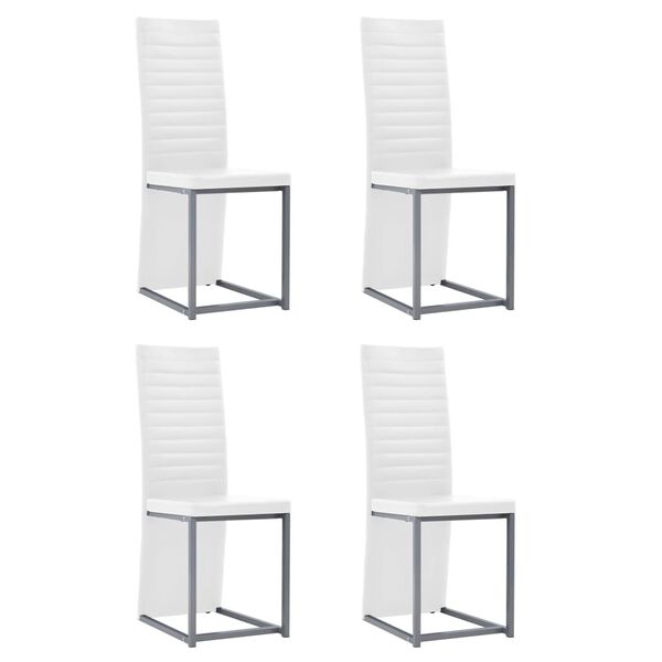 vidaXL ダイニング5点セット スチール＆強化ガラス ブラック＆ホワイト