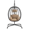 vidaXL ハンギングエッグチェア クッション付き トープ ポリラタン&スチール