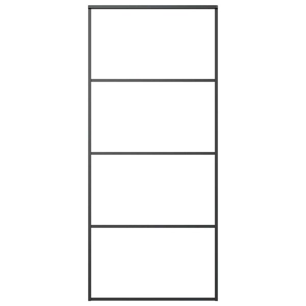 vidaXL スライド式ドア アルミ&ESGガラス製 90 x 205 cm ブラック