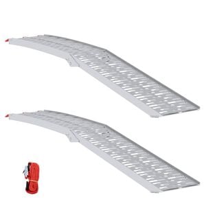 vidaXL 折りたたみ式バイクランプ 340 kg 2 pcs シルバー 222 x 28 x 5 cm アルミ