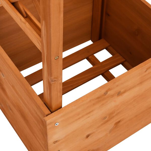 vidaXL トレリス付きプランター アーチ付き 49x39x130cm モミ材