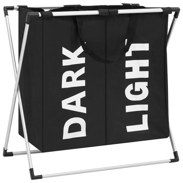 vidaXL 2列ランドリーソーター ブラック