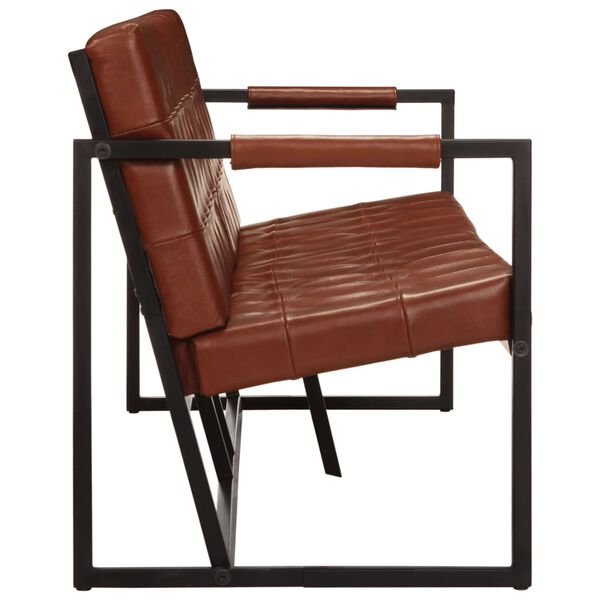 vidaXL 3人掛けソファ ブラウン 本山羊革製