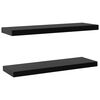 vidaXL フローティングウォールシェルフ 2点 ブラック100x20x3.8 cm