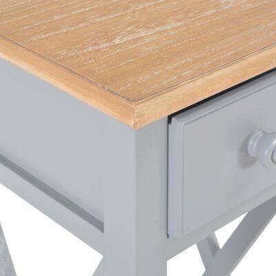 vidaXL サイドテーブル 27x27x65.5cm 木製 グレー