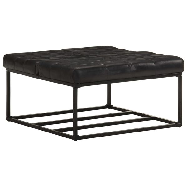 vidaXL 厚手クッション ブラック 80x80x43cm 本革製