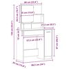 vidaXL ドレッシングテーブル 引き出し付き 棚で 鏡付き ブラックオーク 86.5 x 35 x 136 cm エンジニアリングウッド