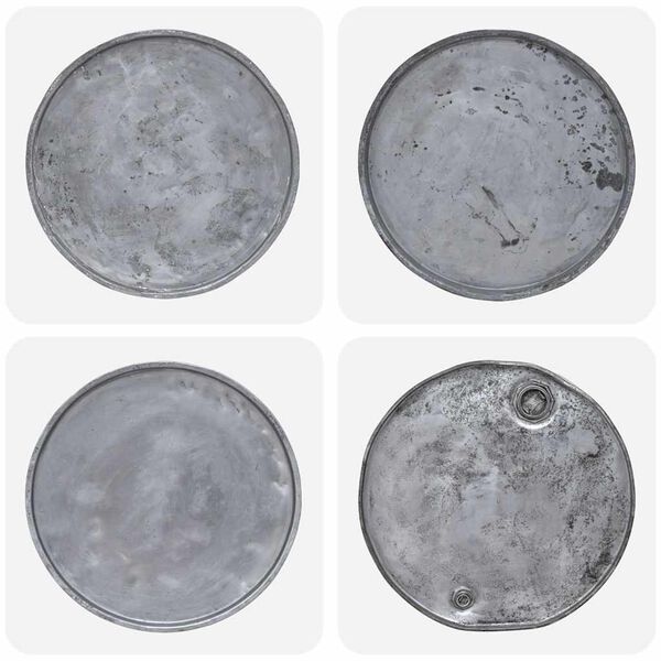 vidaXL コーヒーテーブル 混合再生木材 60x45cm シルバー