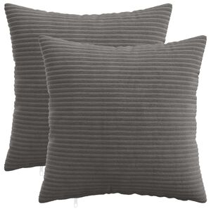 vidaXL クッションカバー 2 pcs HEERLEN ダークグレー 40 x 40 cm コーデュロイ