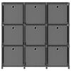 vidaXL 9キューブ ディスプレイシェルフ 箱付き グレー 103x30x107.5cm 布製