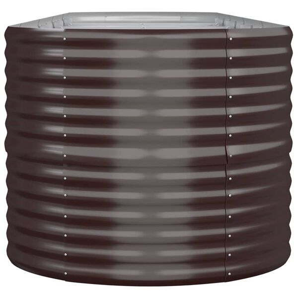 vidaXL ガーデンプランター 亜鉛メッキスチール 440x80x68 cm ブラウン