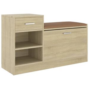 vidaXL シューズベンチ ソノマオーク 94.5x31x57cm エンジニアリングウッド