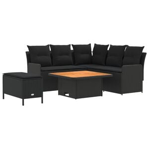 vidaXL 家具セット 5 個 ブラック PEラタン