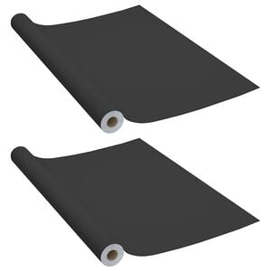 vidaXL 粘着式家具保護フィルム 2枚入り ブラック 500x90cm PVC製
