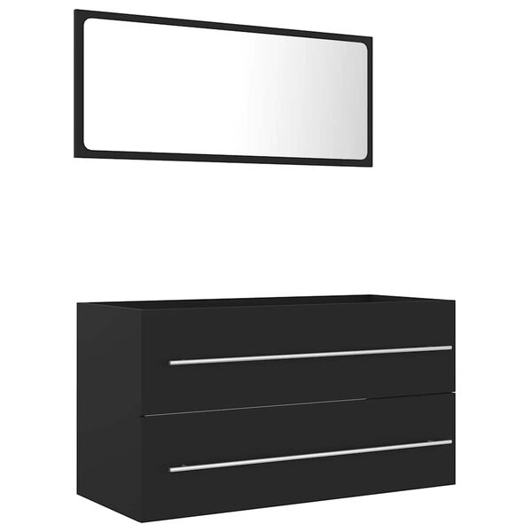 vidaXL バスルーム家具2点セット グレー エンジニアリングウッド