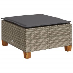 vidaXL ガーデンスツール クッション付き グレー 63.5x56x32 cm ポリラタン