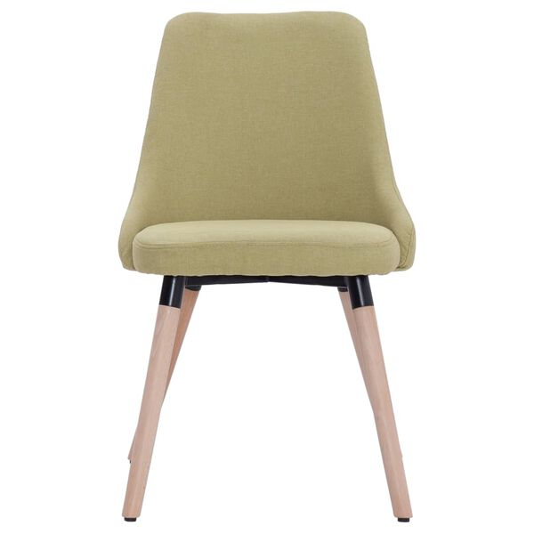 vidaXL ダイニングチェア 2点 グリーン 布張り