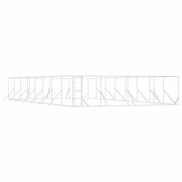 vidaXL 屋外用犬小屋 シルバー 8x16x2m 亜鉛メッキ鋼製