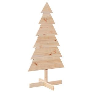 vidaXL 木製クリスマスツリー デコレーション用 120cm パイン無垢材