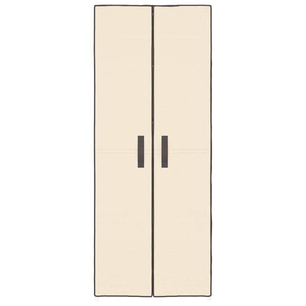 vidaXL シューズキャビネット クリーム 60x30x166 cm 布製