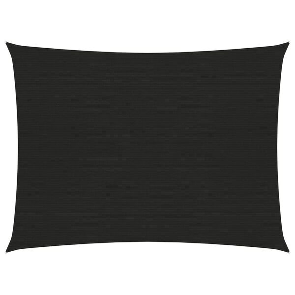 vidaXL サンシェードセイル 160g/m&sup2; ブラック 5x6m 高密度ポリエチレン