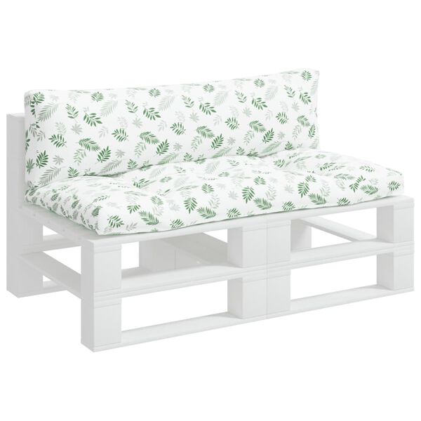 vidaXL パレットクッション 2点 リーフ柄 オックスフォードファブリック