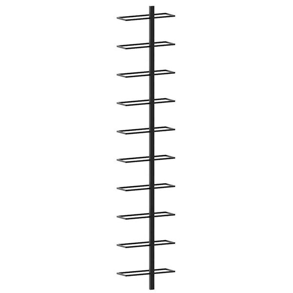 vidaXL 壁掛けワインラック 10本 ブラック 金属製