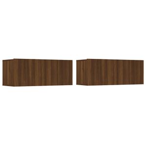 vidaXL テレビキャビネット 2点 ブラウンオーク 80x30x30 cm エンジニアリングウッド