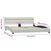 vidaXL ベッドフレーム LEDライト付き ホワイト 合成皮革製 150x200cm