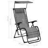 vidaXL 折りたたみデッキチェア グレー 合成繊維