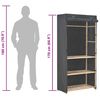 vidaXL 3段 洋服ダンス グレー 79x40x170cm 布製