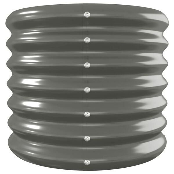 vidaXL ガーデンプランター 亜鉛メッキスチール 332x40x36 cm グレー