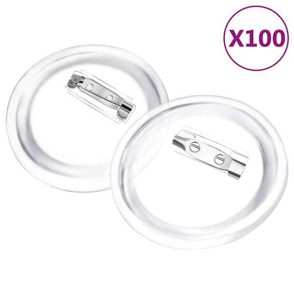 vidaXL 缶バッジキット 安全ピン付き 100セット アクリル製 58mm