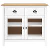 vidaXL サイドボード Hill Range ホワイト 90x40x80cm パイン無垢材