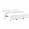 vidaXL 3人掛け モジュラー式 ソファベッド ホワイト 合成皮革製
