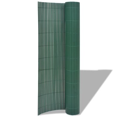 vidaXL ガーデンフェンス 両面タイプ PVC製 90x300cm グリーン