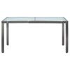 vidaXL ガーデンテーブル 150x90x75cm ポリラタン製 グレー