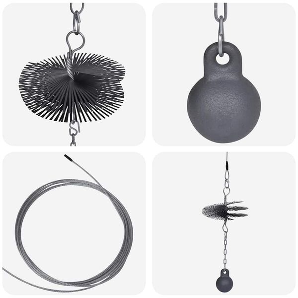 vidaXL 煙突用クリーニングブラシ 丸型 径15cm