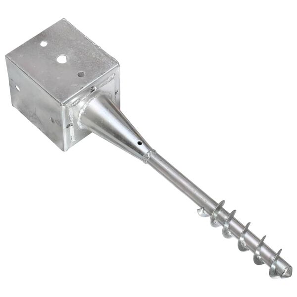 vidaXL グラウンドスパイク 2点 シルバー 12x12x56cm 亜鉛メッキ鋼製