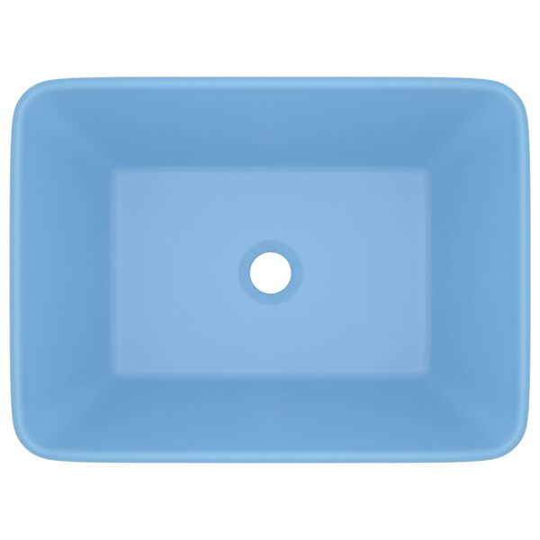 vidaXL 洗面器 マットライトブルー 41x30x12cm セラミック