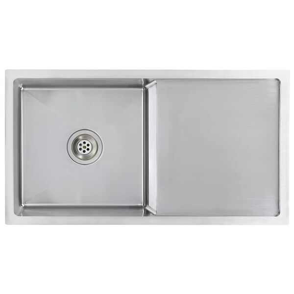 vidaXL 手作り キッチンシンク ステンレススチール製