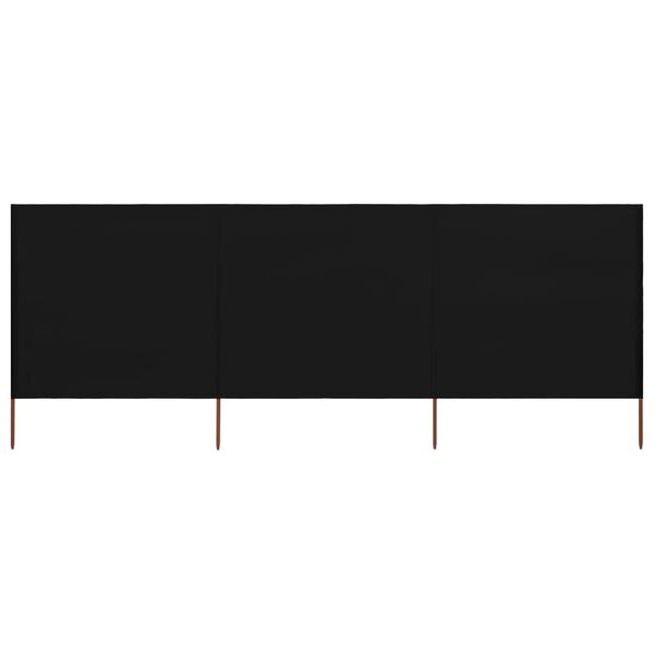 vidaXL 防風スクリーン パネル3枚 布製 400x120cm ブラック