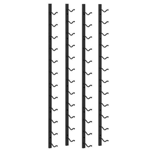 vidaXL 壁掛けワインラック 12本 2点 ブラック 鉄製